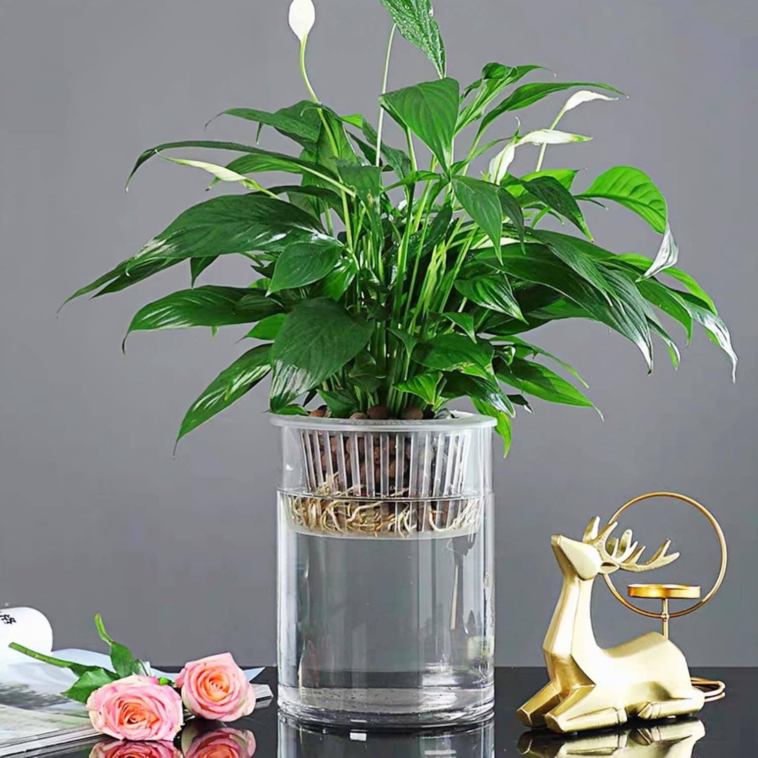 Vaso transparente de 3 cilindros de acrílico, vasos de flores de plástico inquebráveis extragrandes para decoração de casa centros de mesa de plantas hidropônicas para floricultura decorativa - Imagem 3