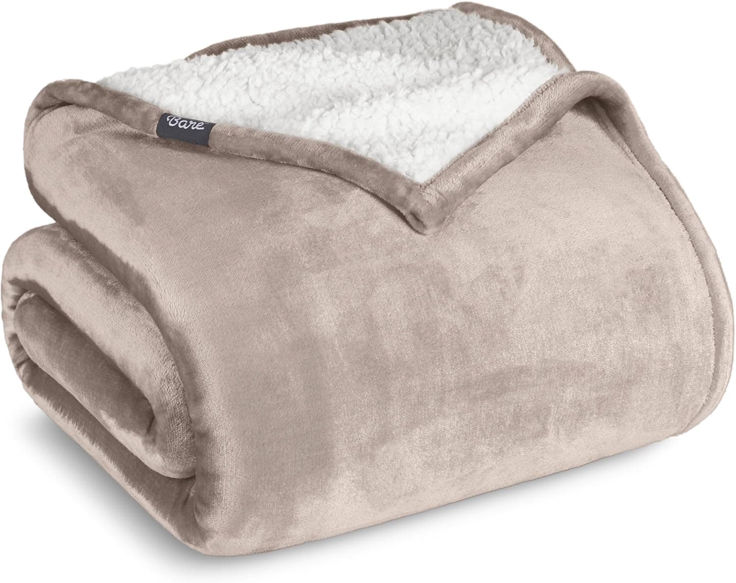 Bare Home Cobertor de lã Sherpa - Cobertor extra longo de solteiro/solteiro - Cobertor para cama, sofá, sofá, acampamento e viagem - Quente e leve - Macio - Reversível (Twin/Twin GG, castanho claro)