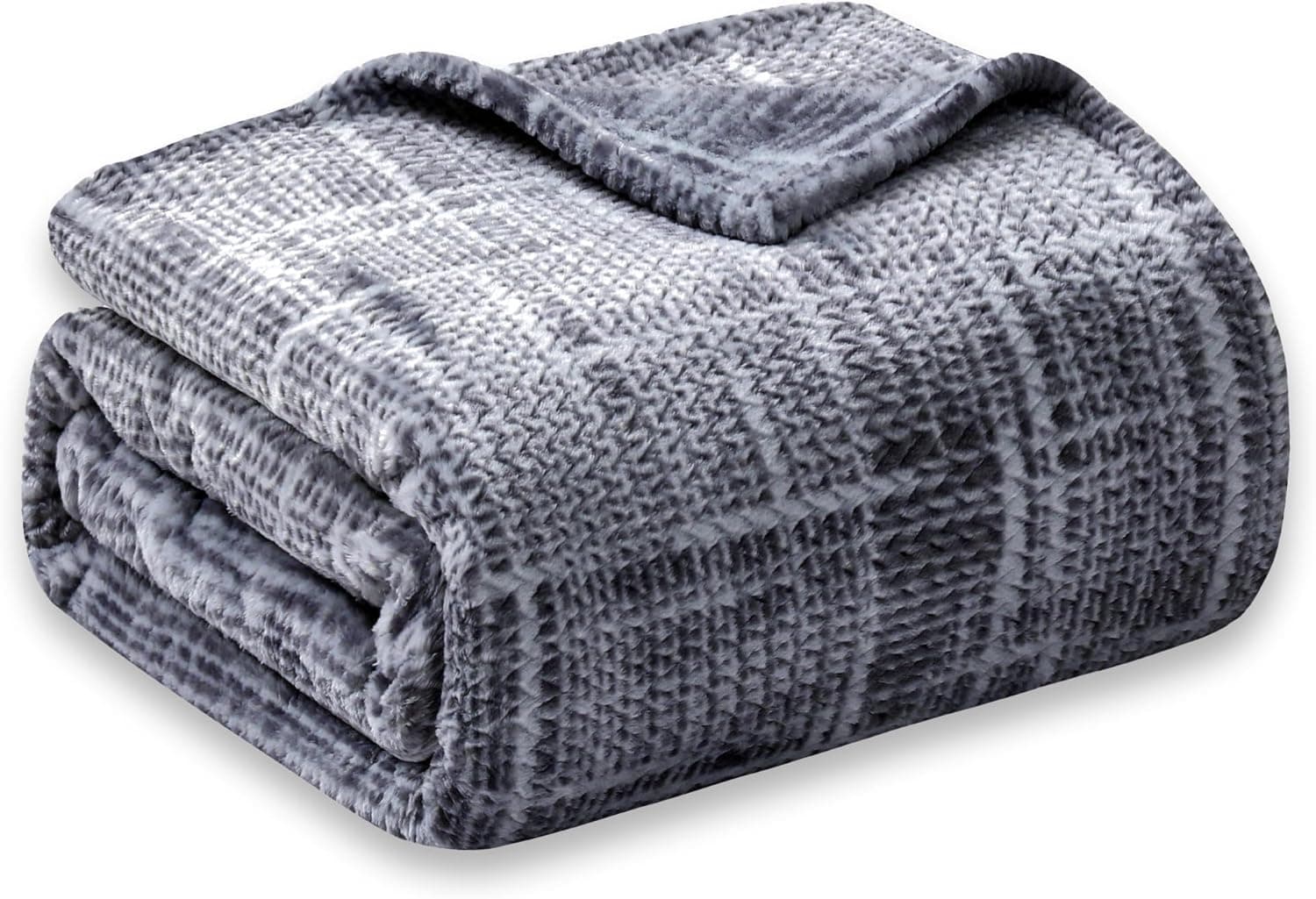 COOVA Cobertor de cama de lã tamanho solteiro, cobertor quente jacquard 3D super macio e aconchegante, leve e felpudo para sofá, cadeira, presente (cinza escuro, 152 x 203 cm)