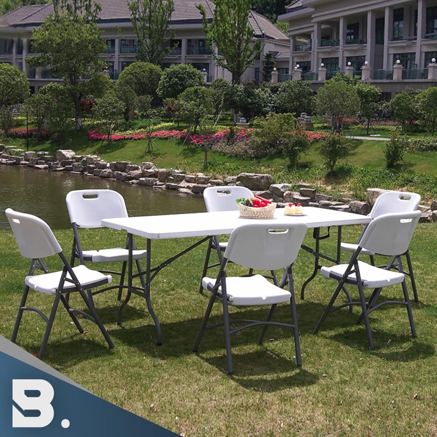 BODEN Mesa Maleta Portátil, Dobrável, Retangular, Com Alça, Suporta até 150 kg, 1,80 Metros, Ambientes Internos e Externos, Polietileno e Aço, Preta. - Imagem 3