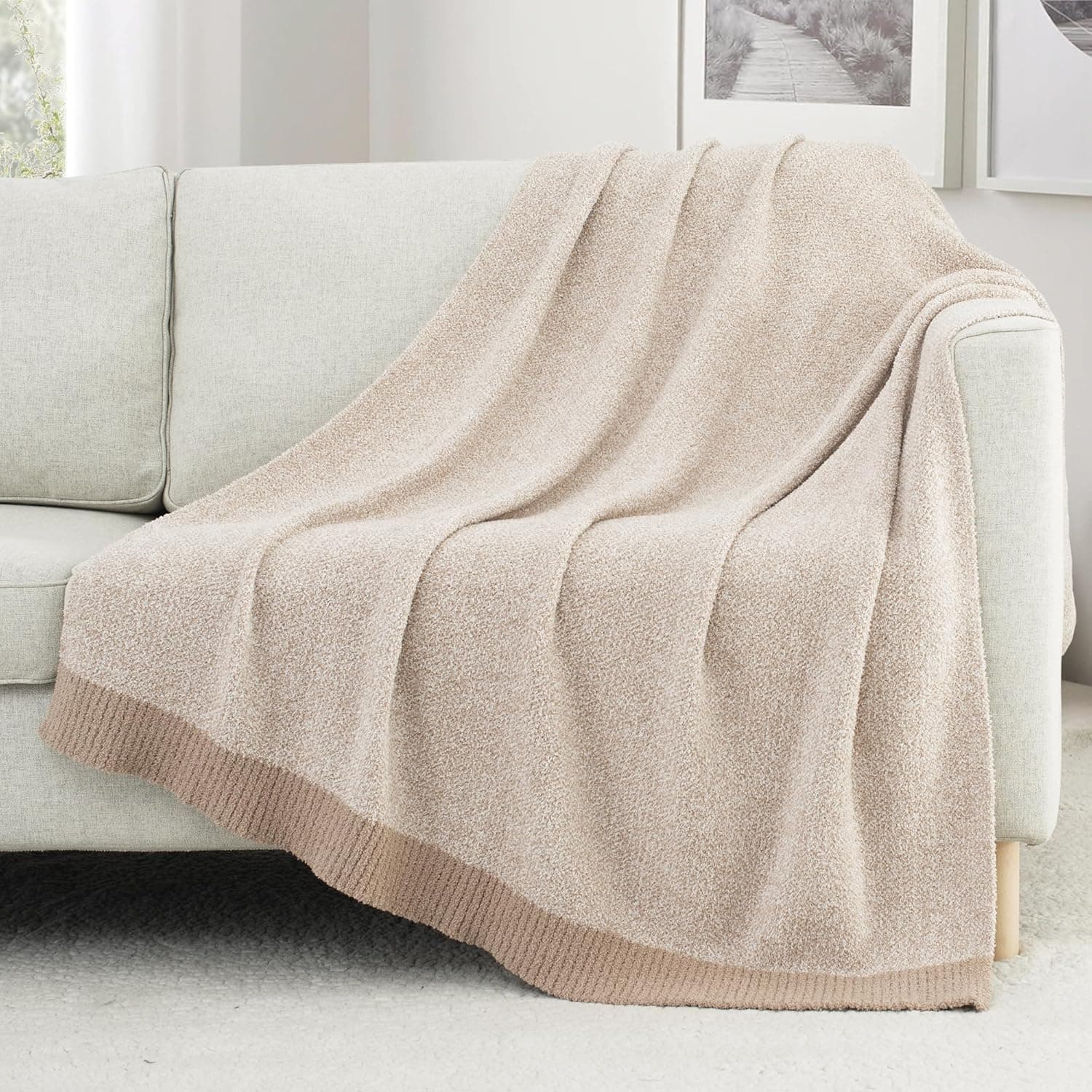 Carriediosa Cobertor mesclado ultramacio de 152 cm x 203 cm, solteiro, 400 g/m2, microfibra felpuda, felpudo, reversível de malha, aconchegante, leve e quente para cama, sofá, cinza-acinzentado - Imagem 3