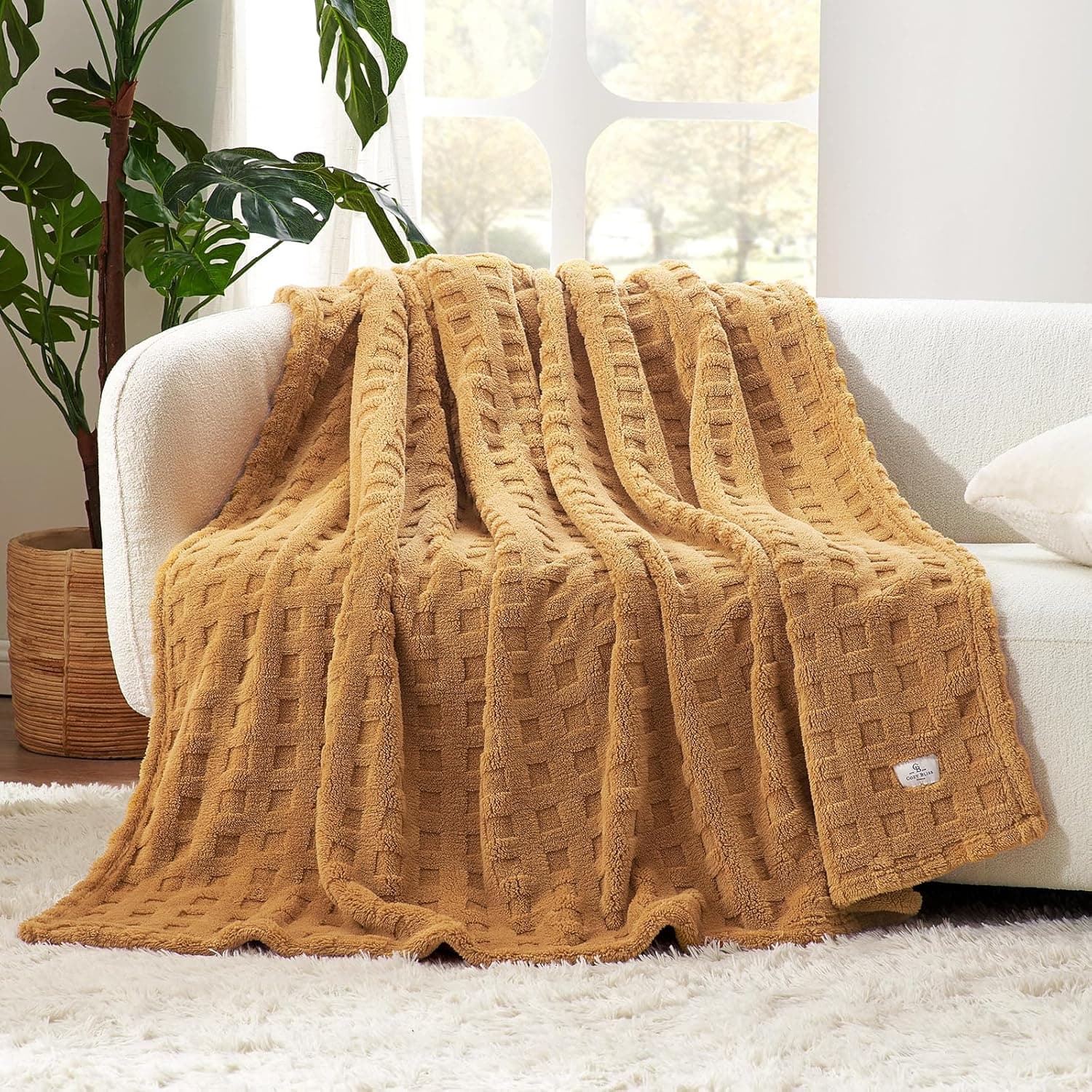 Cozy Bliss Cobertor macio tamanho solteiro - cobertores leves e aconchegantes presente para mulheres, cobertor xadrez fofo para cama, sofá e sofá, azul, 152 x 203 cm - Imagem 3