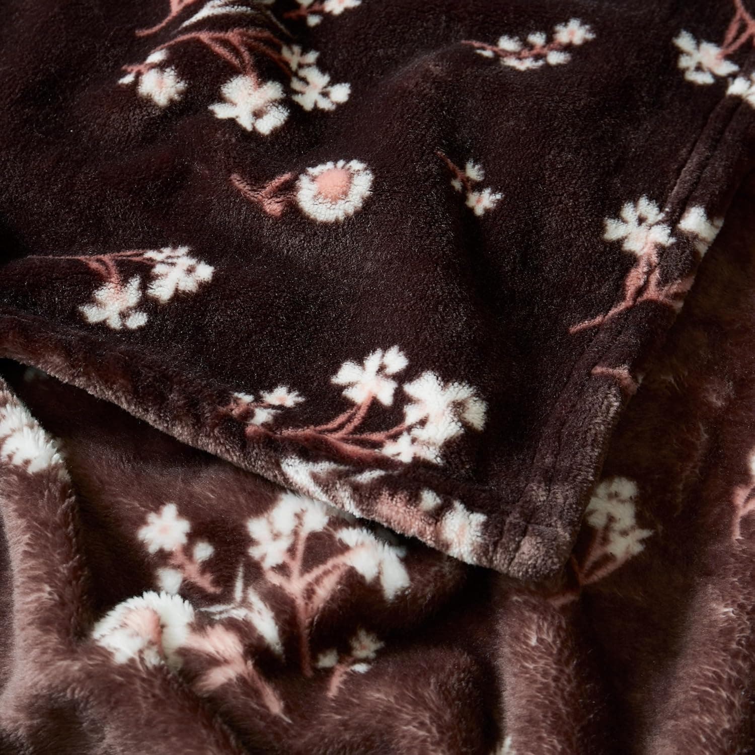 Lucky Brand Cobertor aconchegante de pelúcia floral margarida marrom 166 x 234 cm - manta de microfibra premium para conforto e estilo luxuosos, tamanho solteiro/solteiro GG - Imagem 4