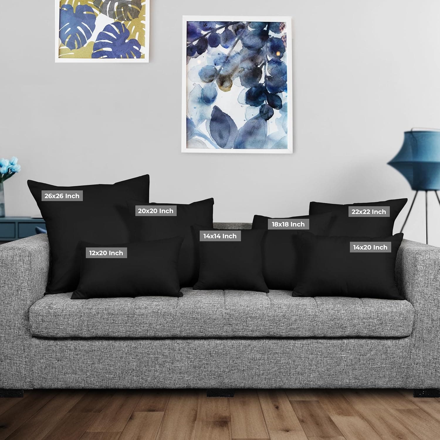 Utopia Bedding Travesseiros (pacote com 2, pretos), 30,5 x 50,8 cm, almofada decorativa interna para sofá, cama e sofá - Imagem 3