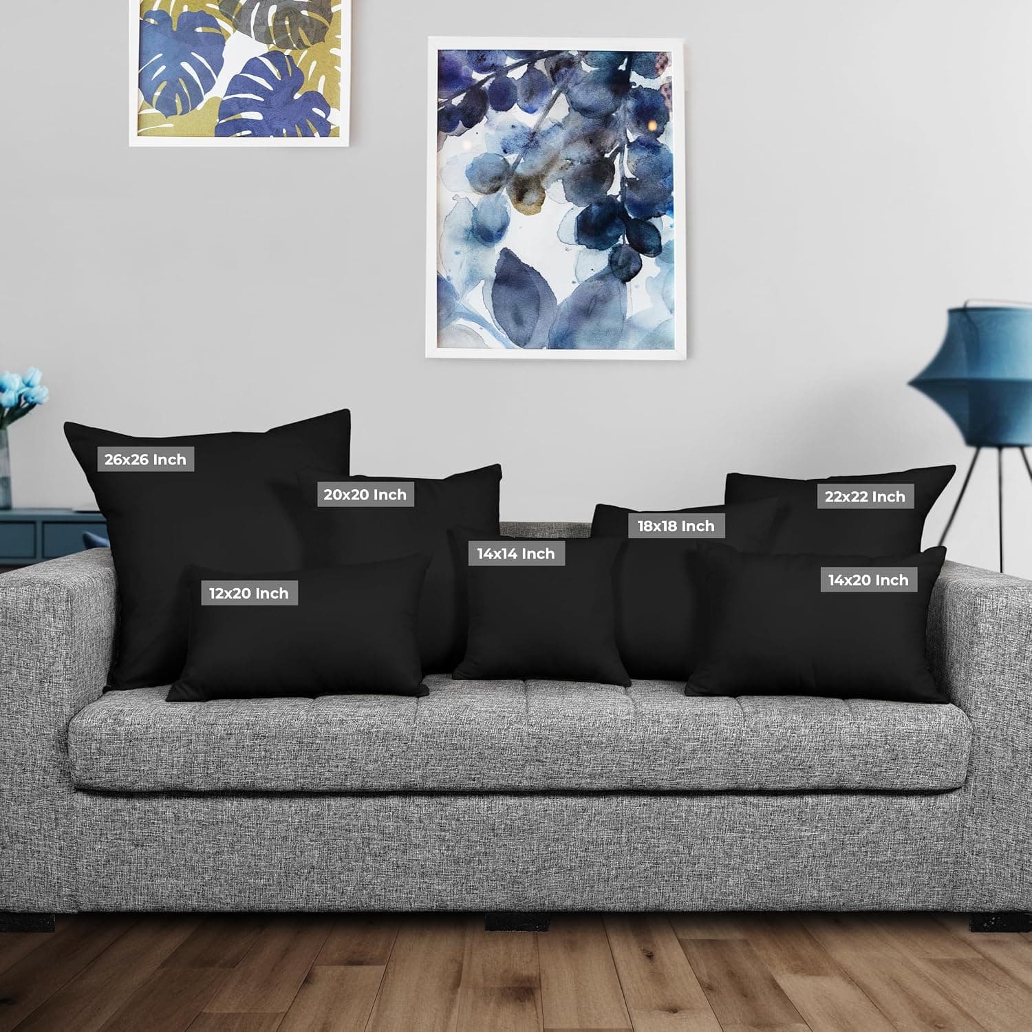 Utopia Bedding Travesseiros (pacote com 2, pretos), 30,5 x 50,8 cm, almofada decorativa interna para sofá, cama e sofá - Imagem 3