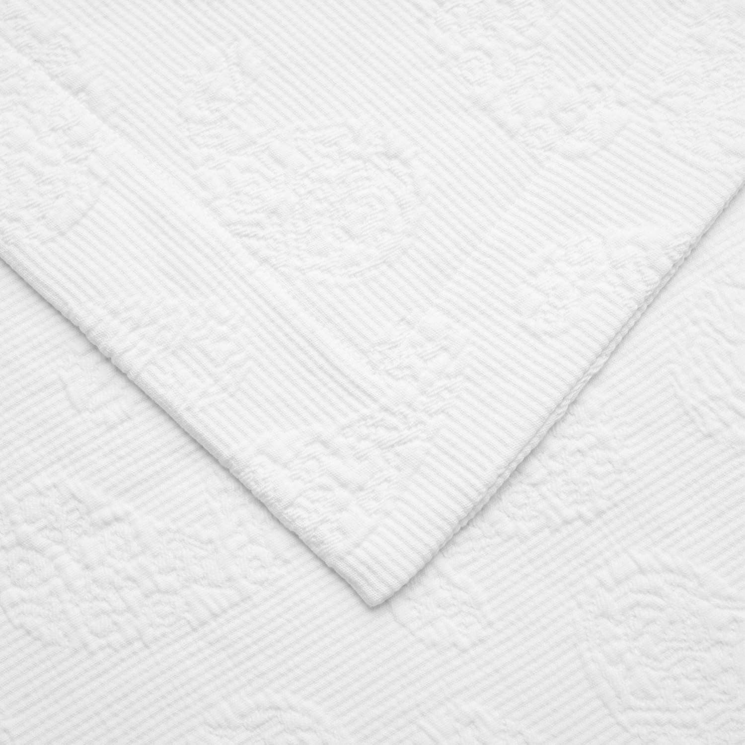 SUPERIOR Colcha Matelassee Jacquard Paisley - Colcha 100% algodão com fronhas combinando, colcha Matelassee, branca, tamanho King - Imagem 3