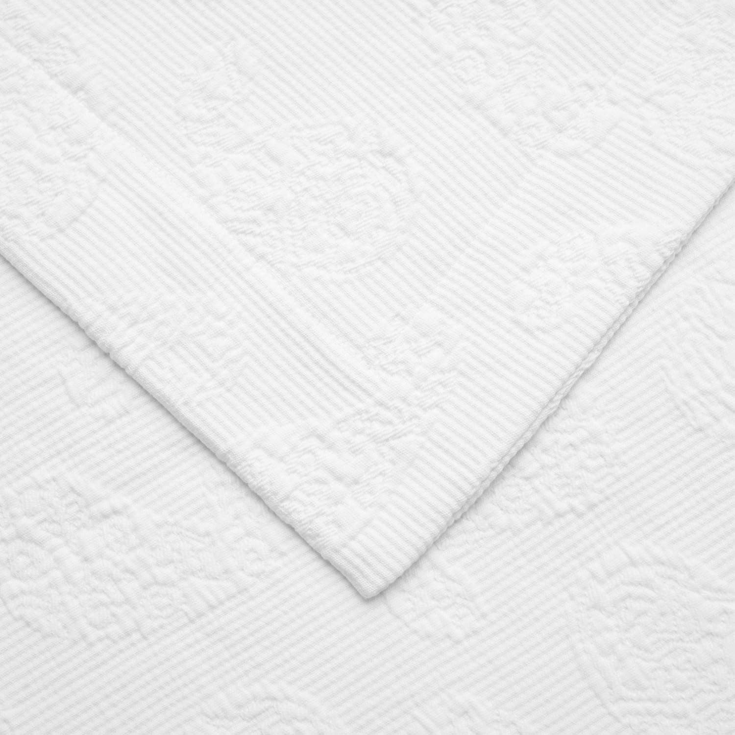 SUPERIOR Colcha Matelassee Jacquard Paisley - Colcha 100% algodão com fronhas combinando, colcha Matelassee, branca, tamanho King - Imagem 3